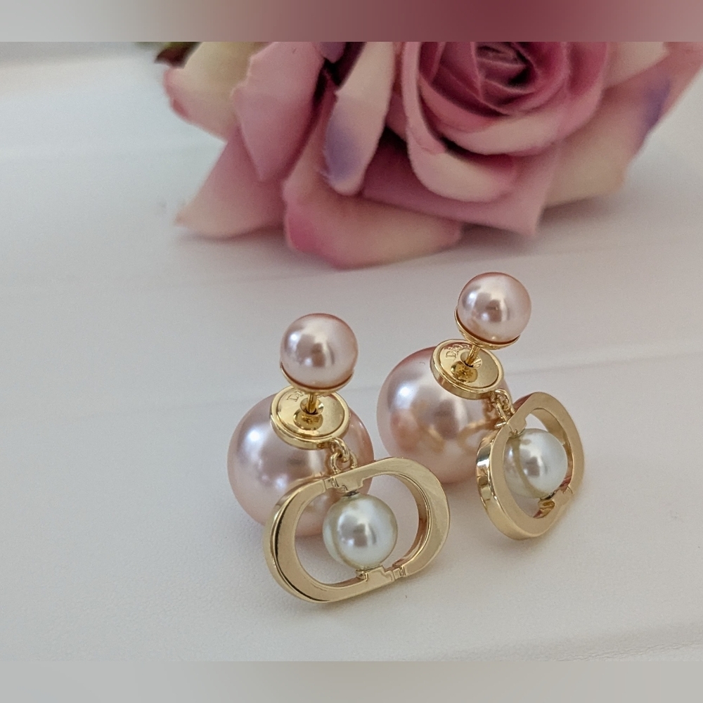 Dior Tribales Pink pearl Earrings - New With Defect